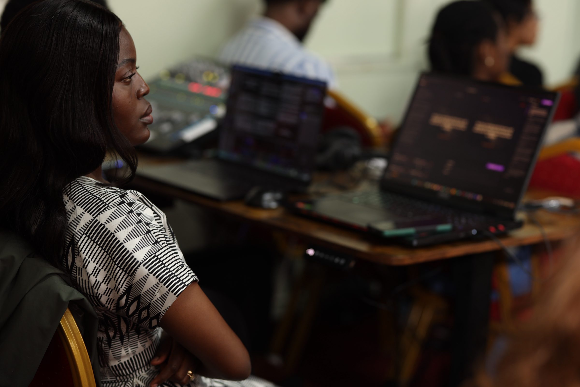 The media and sound team at work